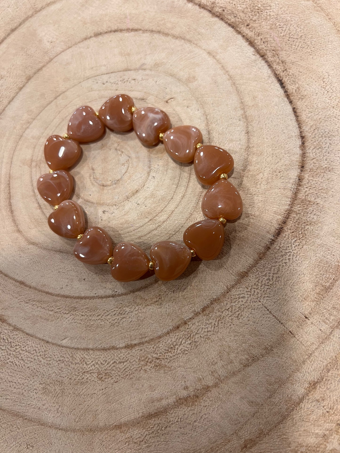 Armbandje kraal hartjes