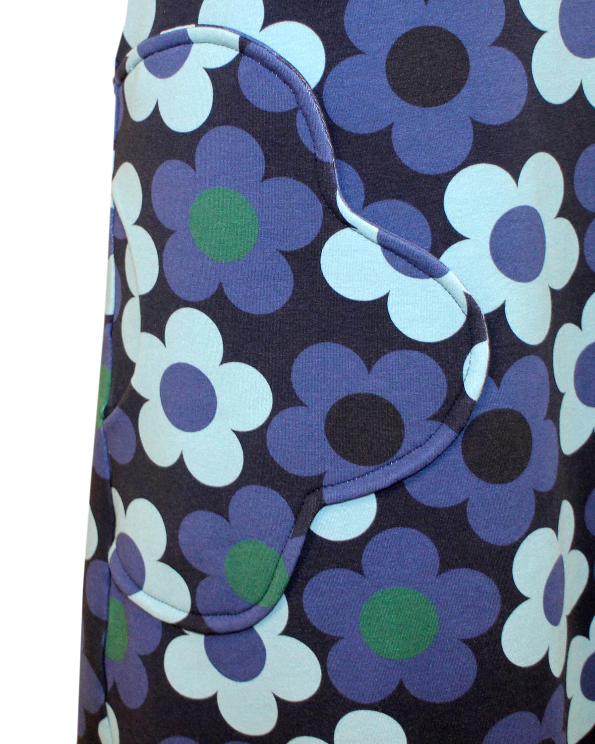 Blauwe jurk met bloemenprint 