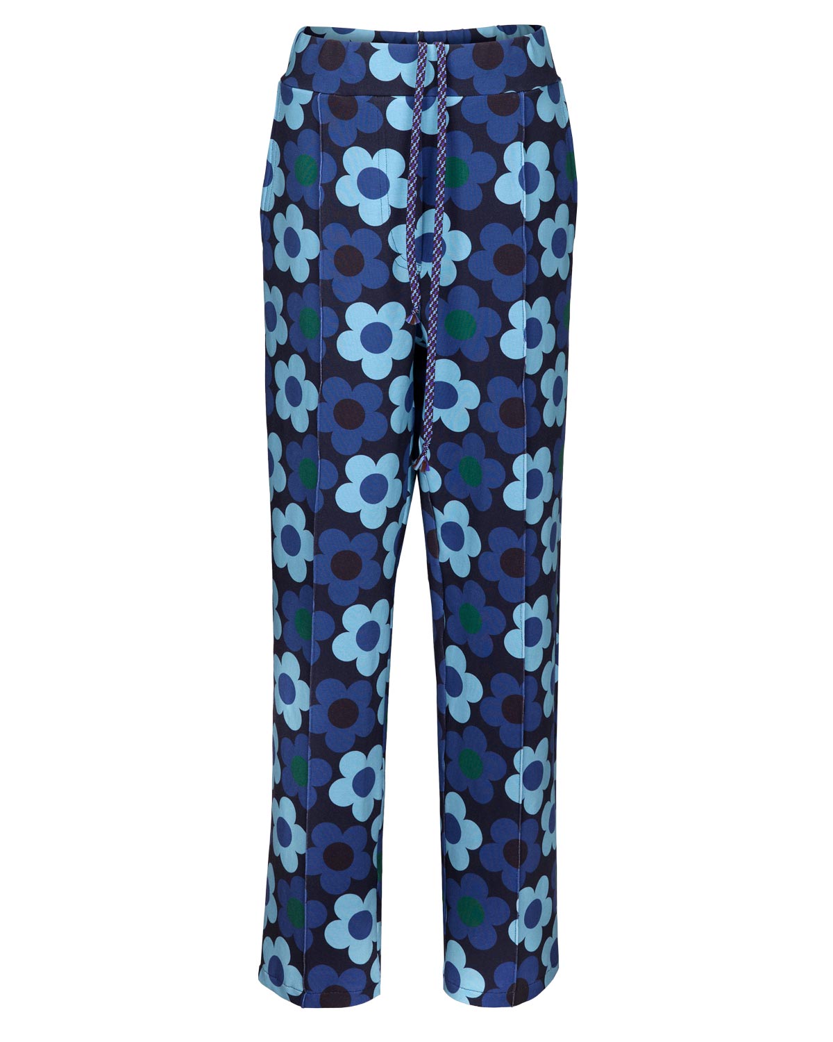Blauwe broek met bloemen print 