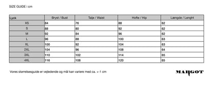 Lyck Blouse maattabel