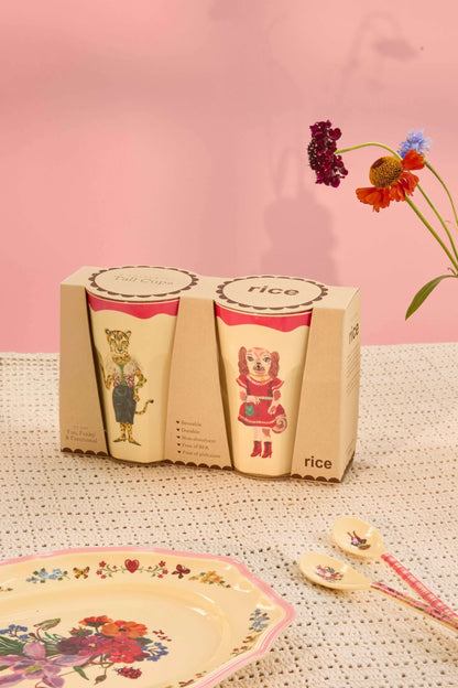 Melamine Tall Cup in Gift Box with Nathalie Lété Print - Tal - Red Kiss
