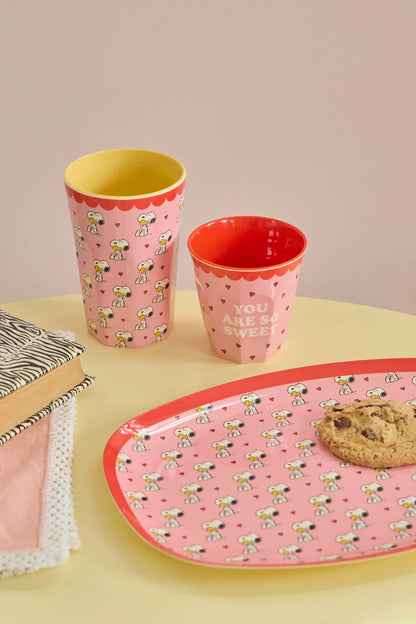 Melamine bord Pink  Snoopy print