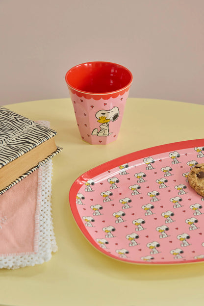 Melamine Cup with Pink Snoopy Print