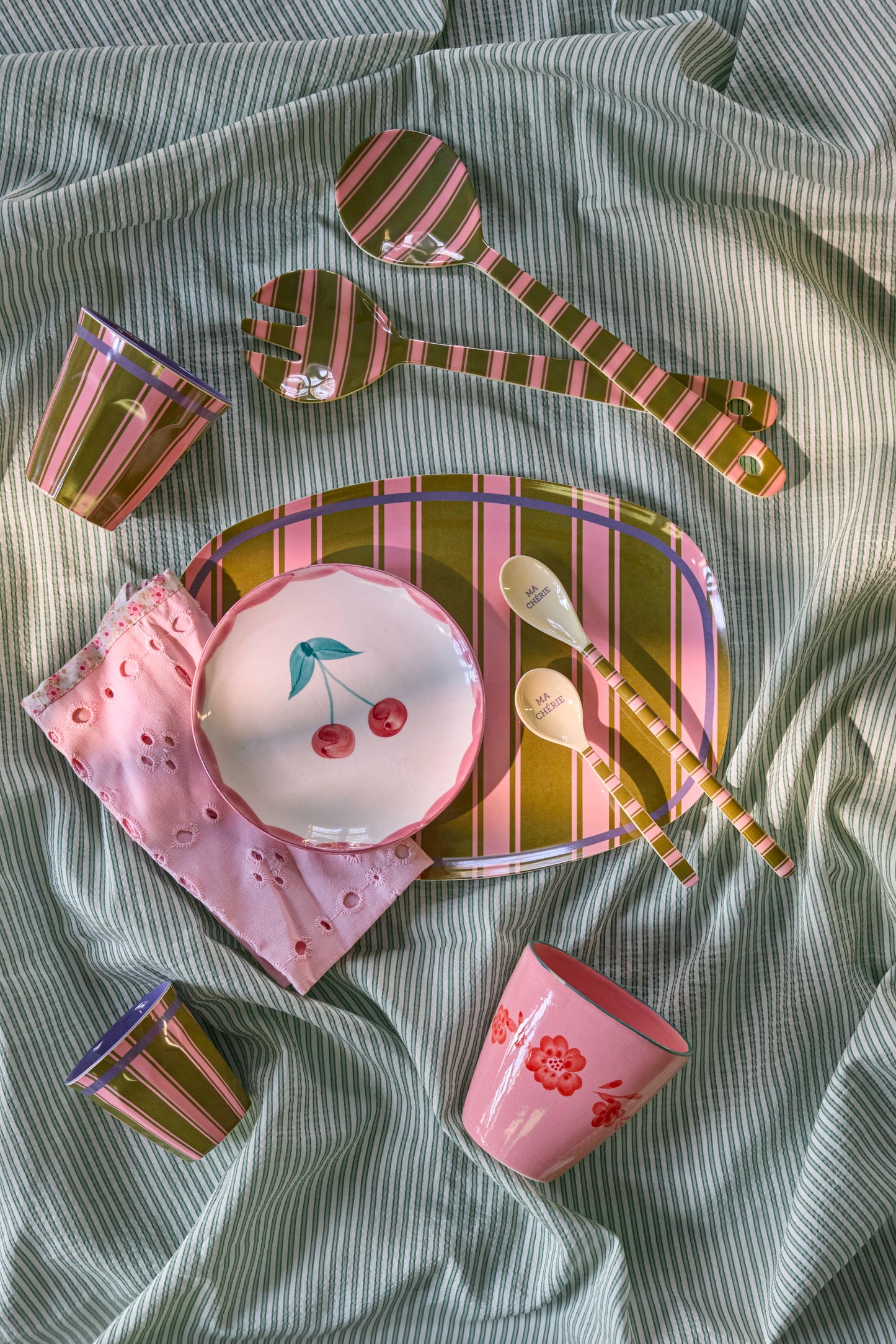 Melamine Cup with Stripe Delight Print
