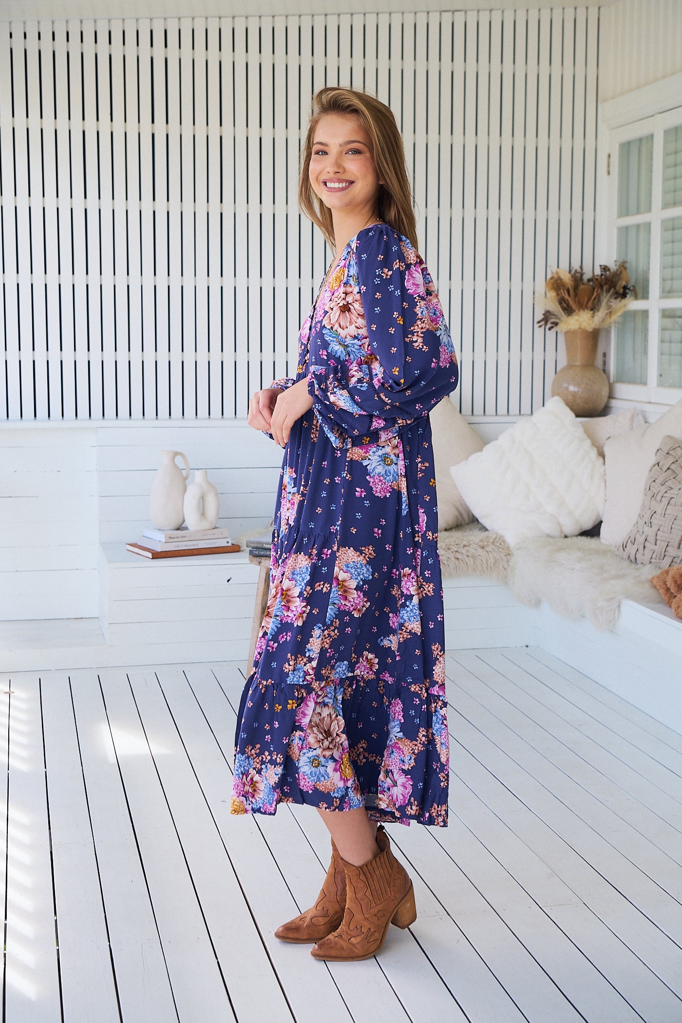 WILD WHIM PRINT EVE MIDI DRESS