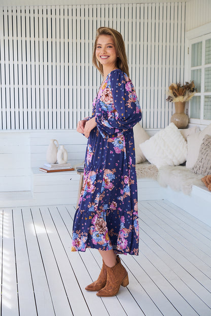 WILD WHIM PRINT EVE MIDI DRESS