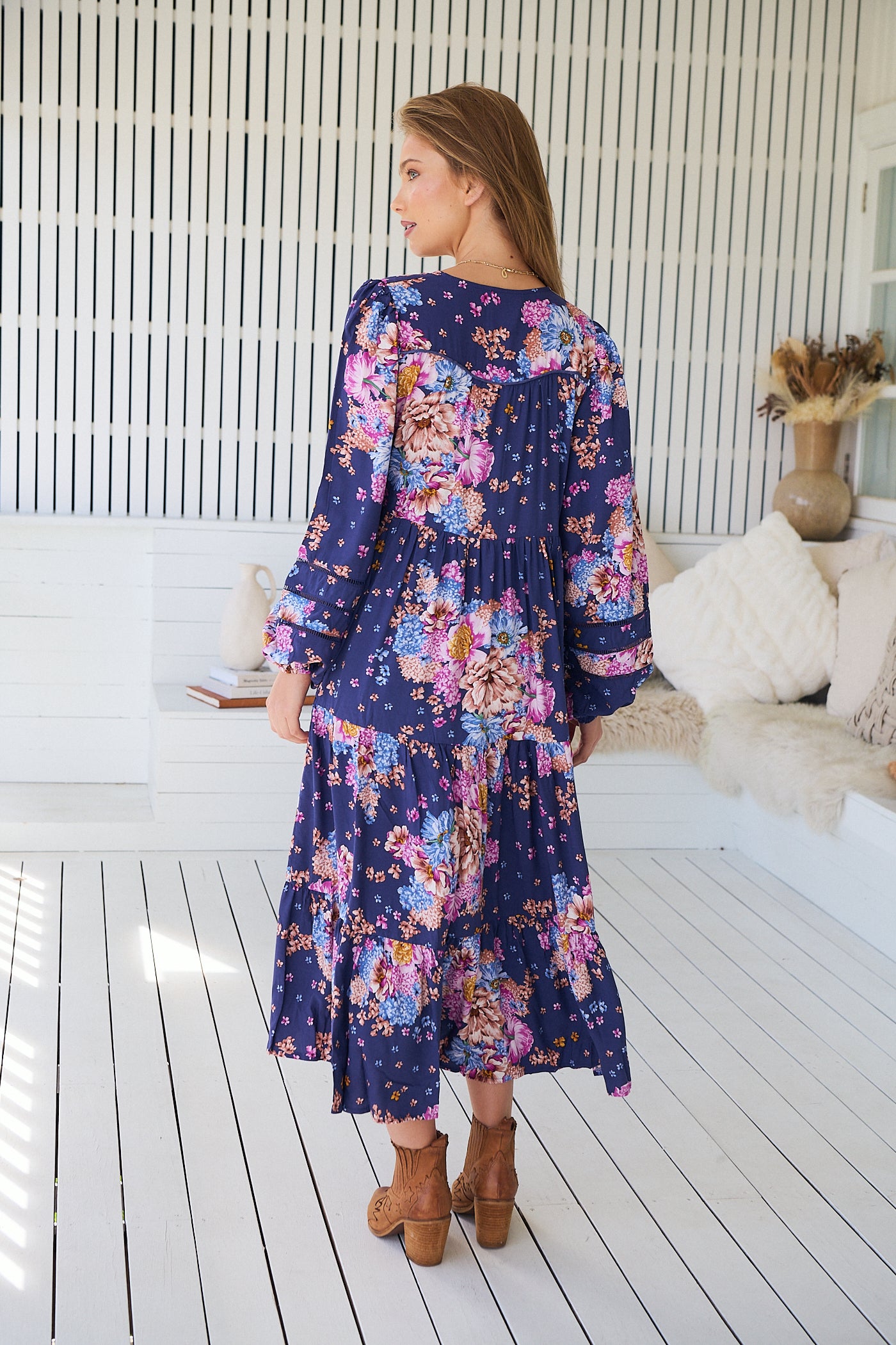 WILD WHIM PRINT EVE MIDI DRESS