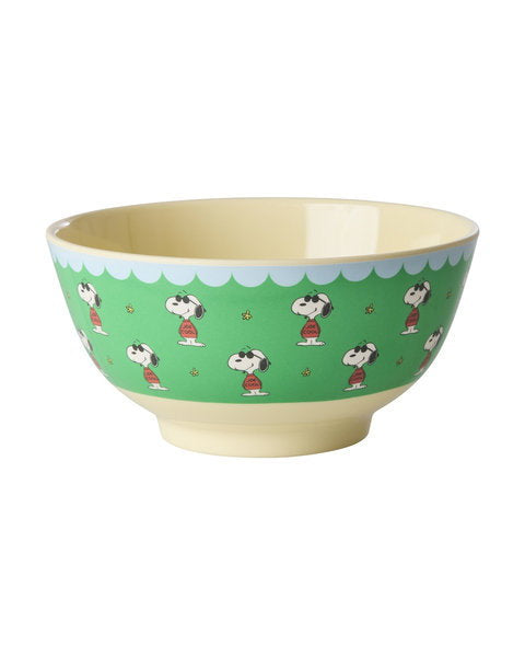 Melamine Bowl with Green Snoppy Print