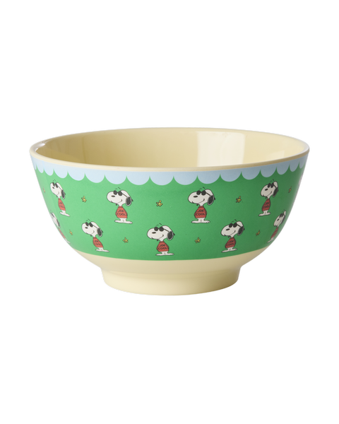Melamine Bowl with Green Snoppy Print