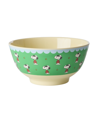 Melamine Bowl with Green Snoppy Print