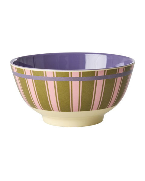 Melamine Bowl with Stripe Delight Print