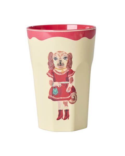 Melamine Tall Cup in Gift Box with Nathalie Lété Print - Tal - Red Kiss