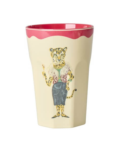 Melamine Tall Cup in Gift Box with Nathalie Lété Print - Tal - Red Kiss