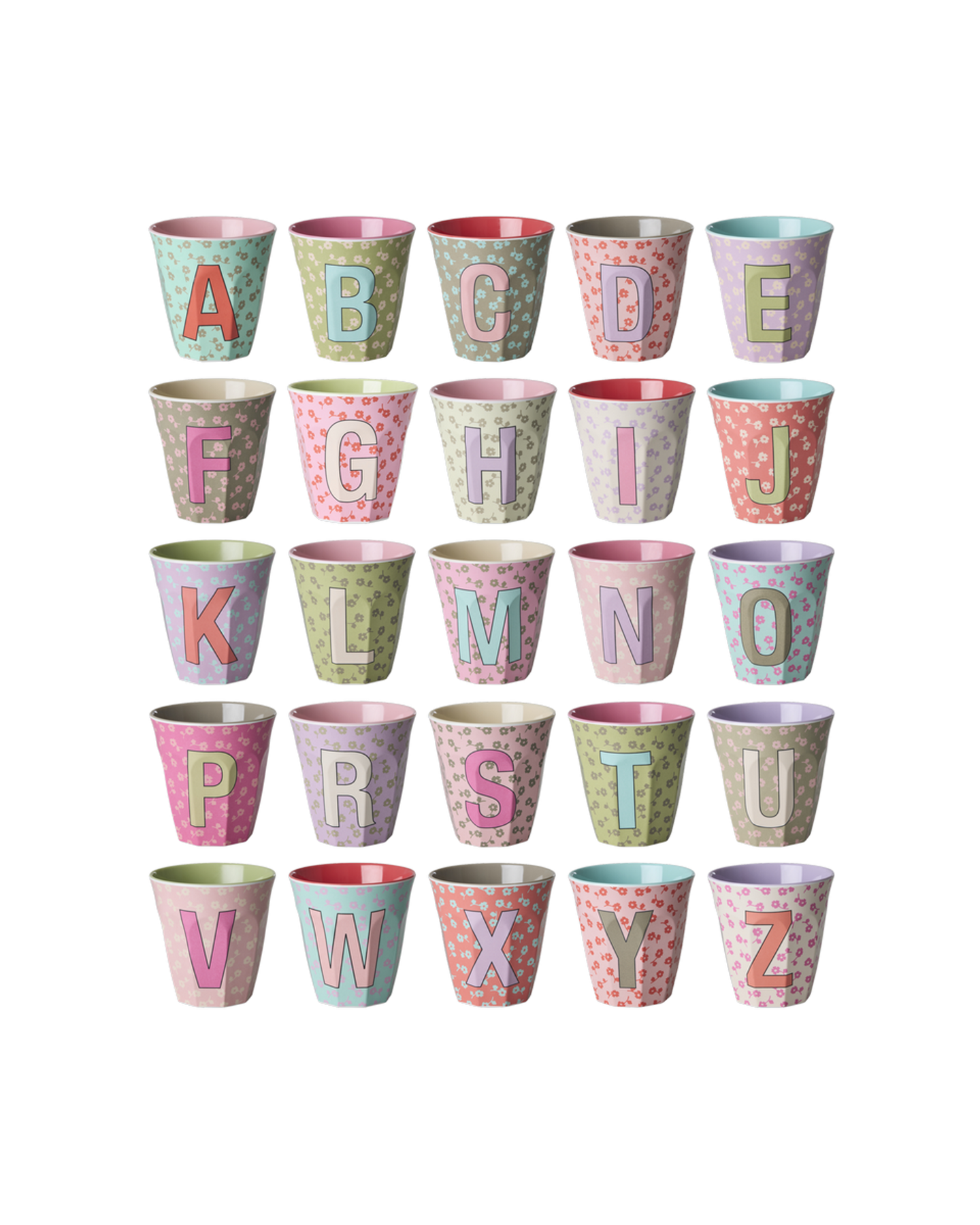 Alfabet Beker - Pink Flowers