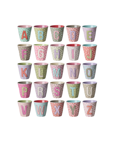 Alfabet Beker - Pink Flowers