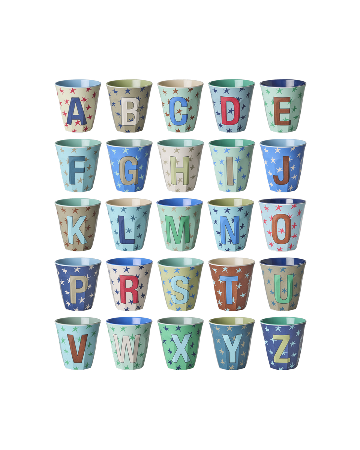Alfabet Cups Blue Stars