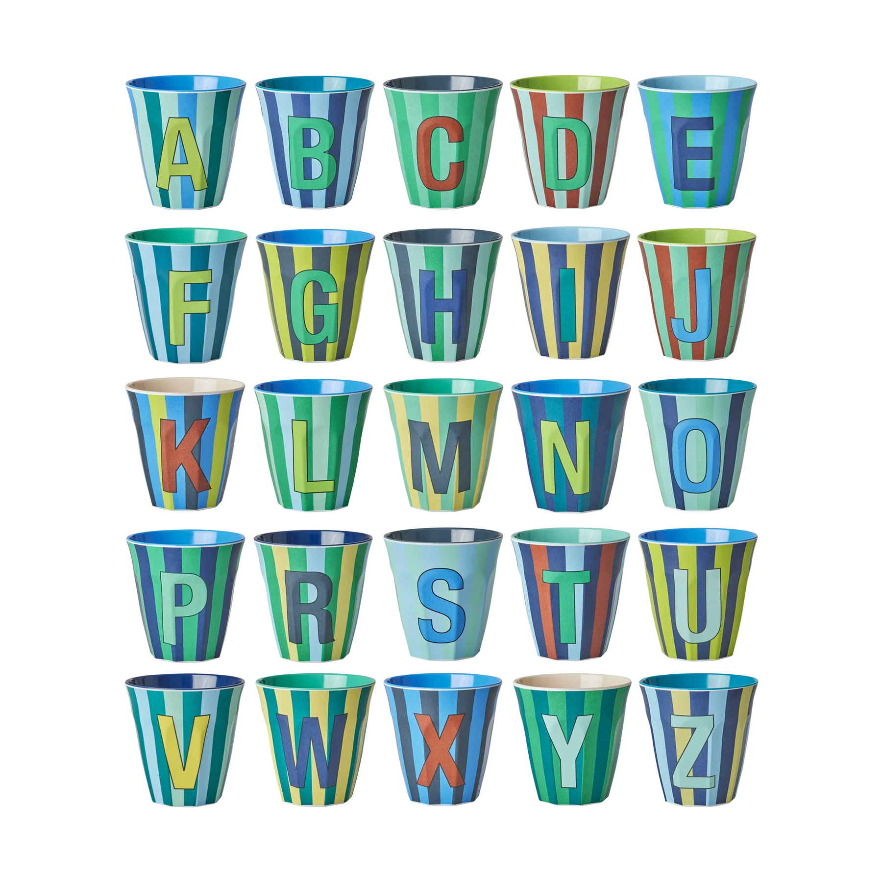 Alfabet Bekers Stripe Blue