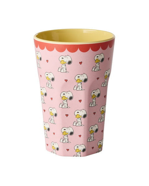 Melamine Cup with Pink Snoopy Print