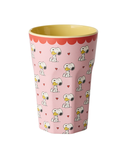 Melamine Cup with Pink Snoopy Print