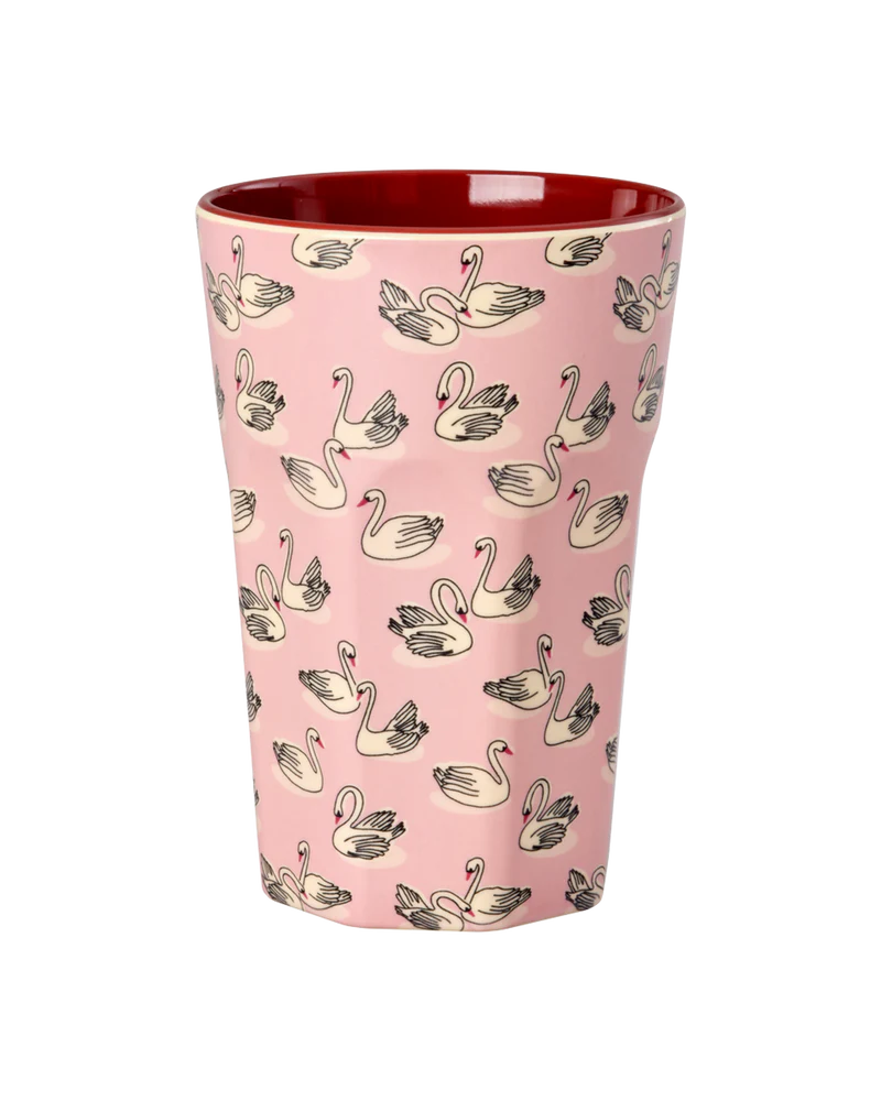 Beker met zwaan print van melamine 