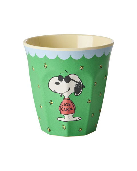Melamine Cup with Green Snoopy Print