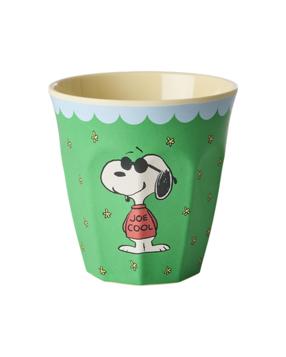 Melamine Cup with Green Snoopy Print