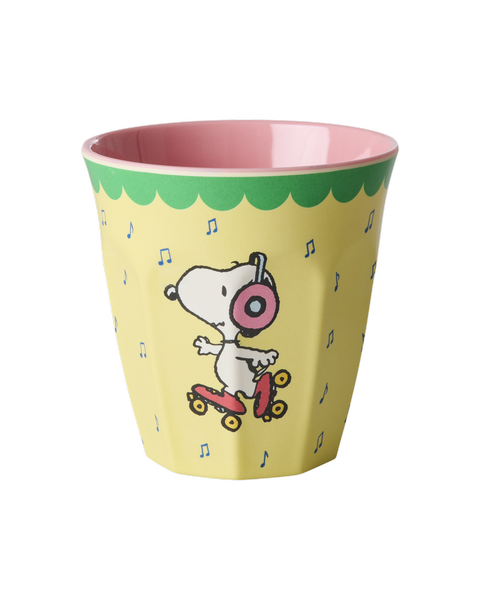 Melamine Cup with Yellow Snoopy Print