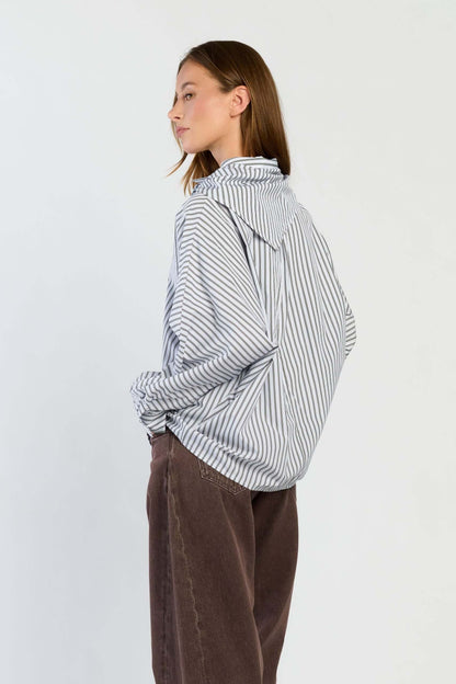 Mara Blouse Blue Stripe