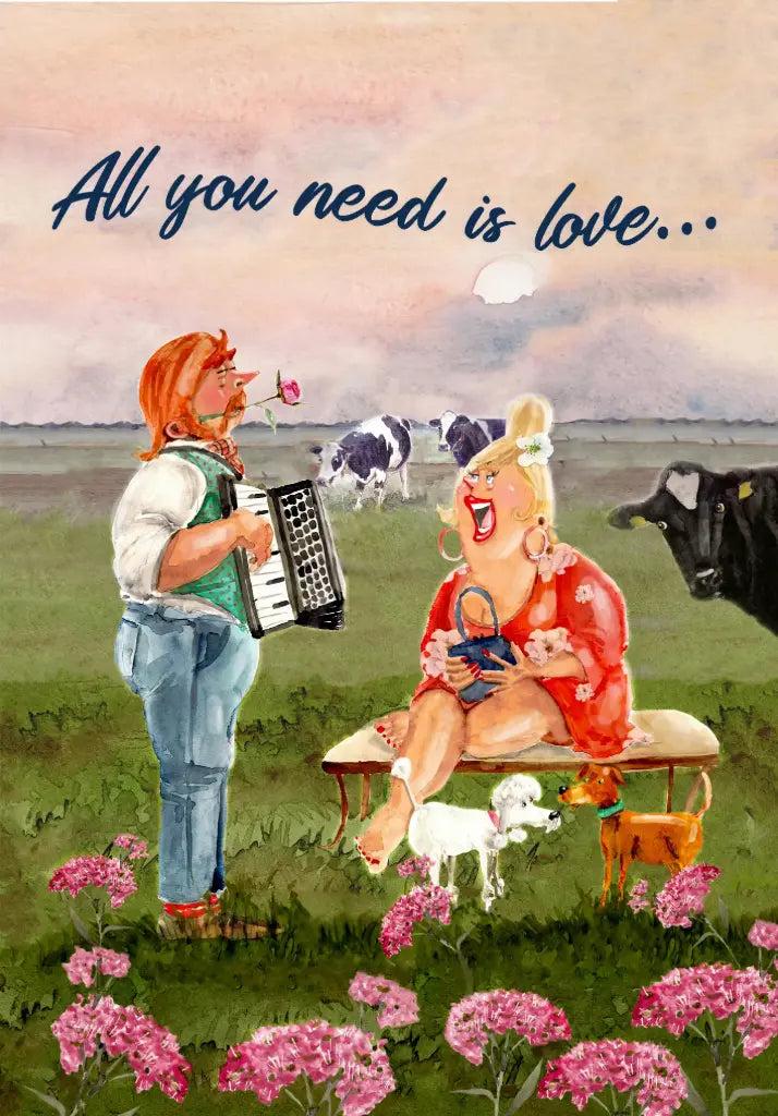 Postkaart All you need is love