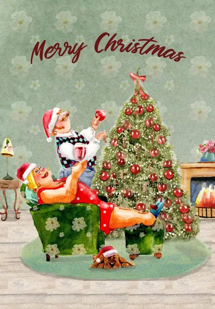 Postkaart Merry Christmas