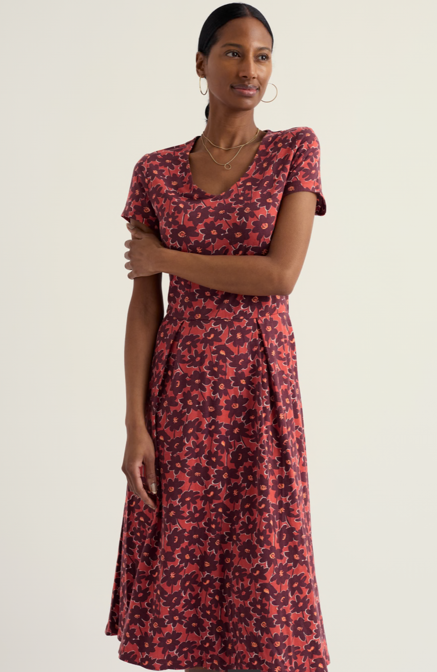Pier View Dress-Inked Cosmos Masala