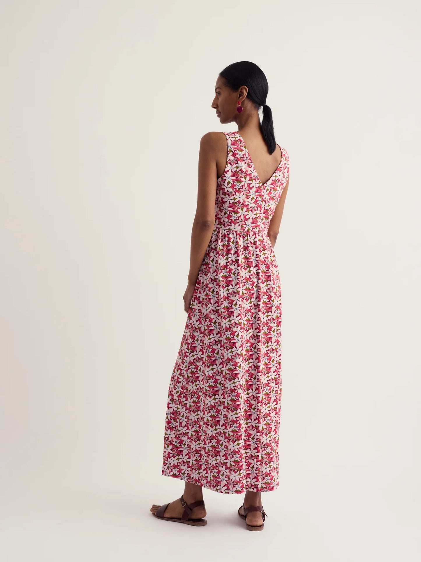 Polmanter Dress Regular Tropic Flower Dark Freesia