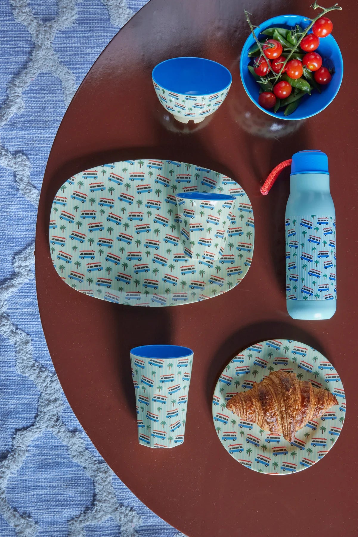 Groot Rechthoekig Dinerbord - Roze - Cars Print