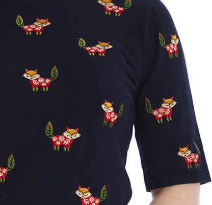 NAVY SCANDI FOX JUMPER