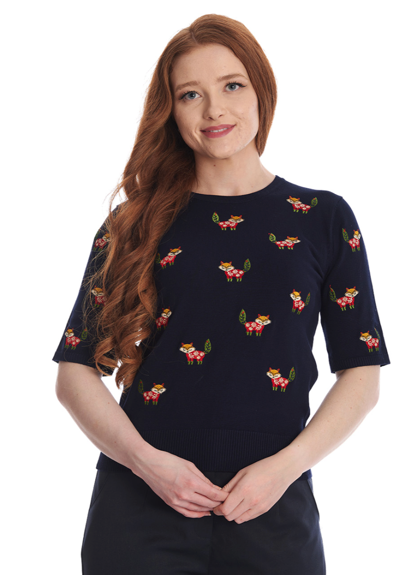 NAVY SCANDI FOX JUMPER