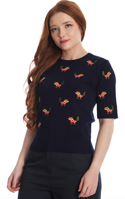 NAVY SCANDI FOX JUMPER