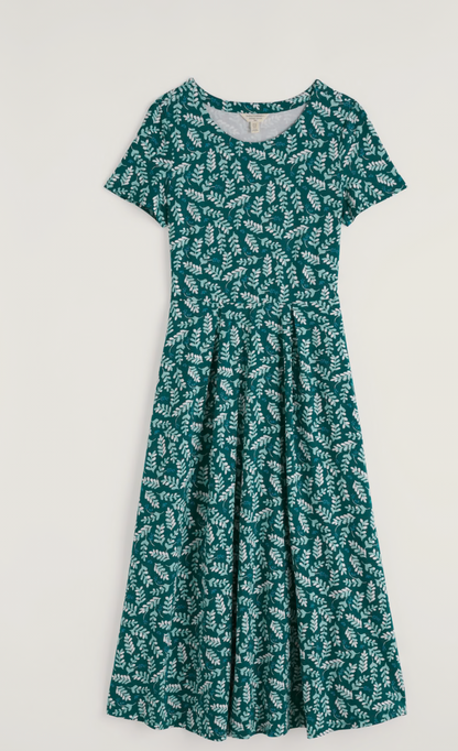 Veronica Dress-Indigo Leaf Dark Wreckage