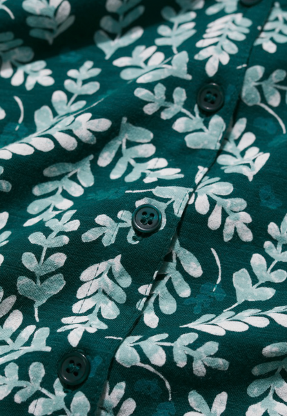 Studio Glass Top-Indigo Leaf Dark Wreckage