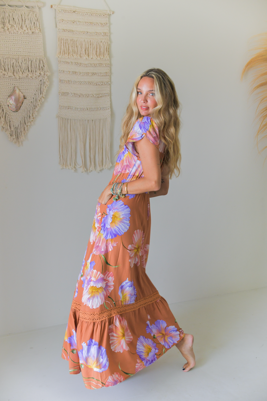 SERENDIPITY PRINT CARMEN MAXI DRESS