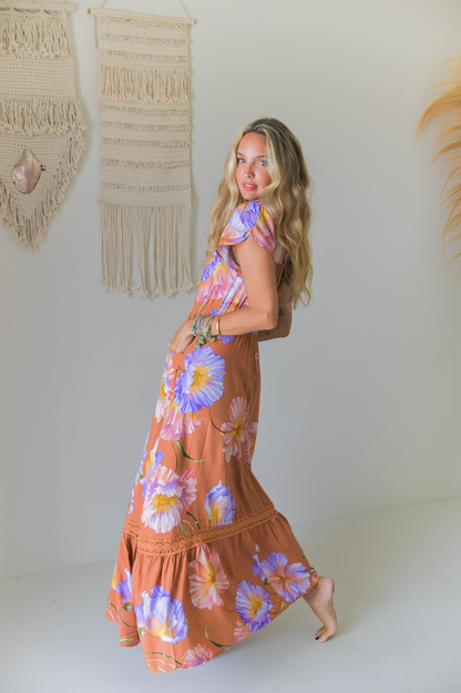 SERENDIPITY PRINT CARMEN MAXI DRESS