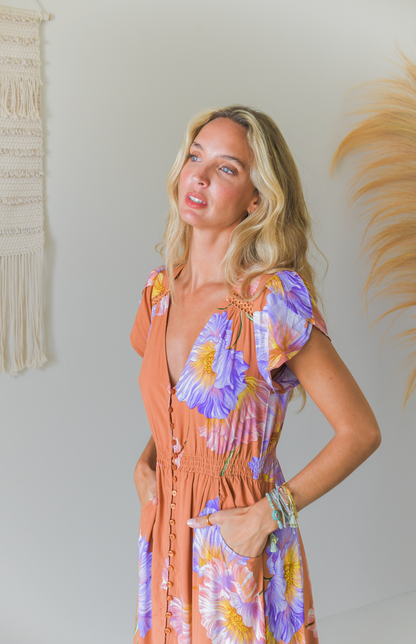 SERENDIPITY PRINT CARMEN MAXI DRESS