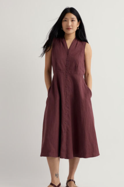 Sleeveless Carved Wood Dress