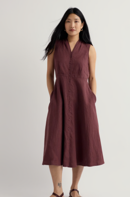 Sleeveless Carved Wood Dress