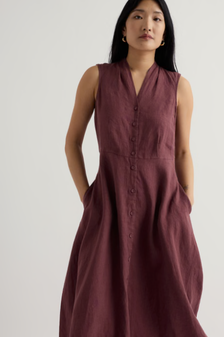Sleeveless Carved Wood Dress