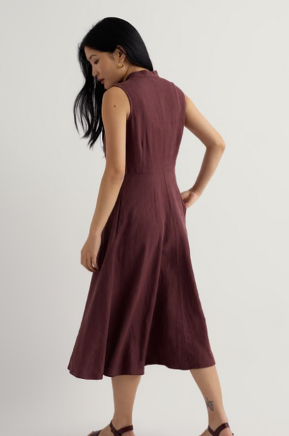 Sleeveless Carved Wood Dress