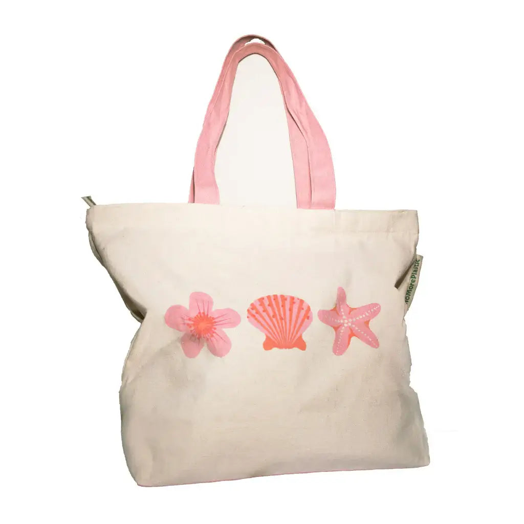 Pink Sea Sphere – Duurzame Shopper & Strandtas van Gerecycled Katoen