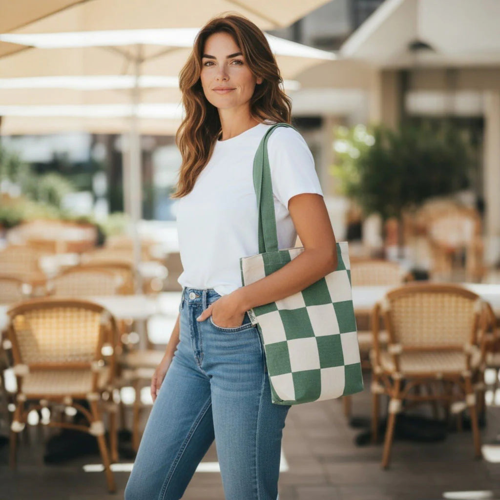 Tote Bag Simple Squares
