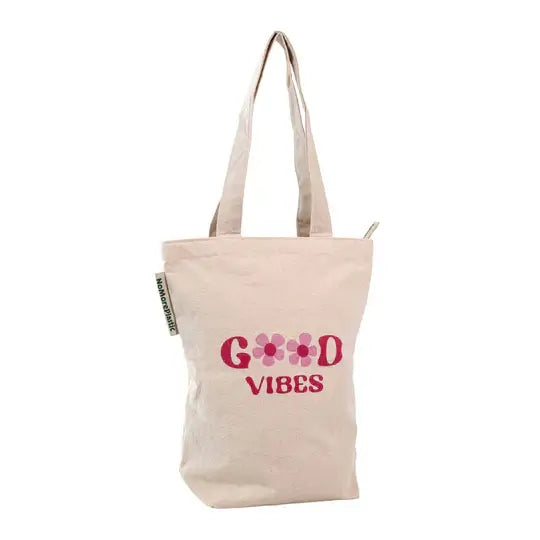 Tote Bag Good Vibes - Duurzaam - met rits