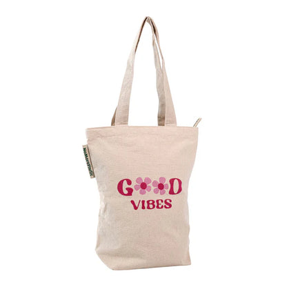 Tote Bag Good Vibes - Duurzaam - met rits