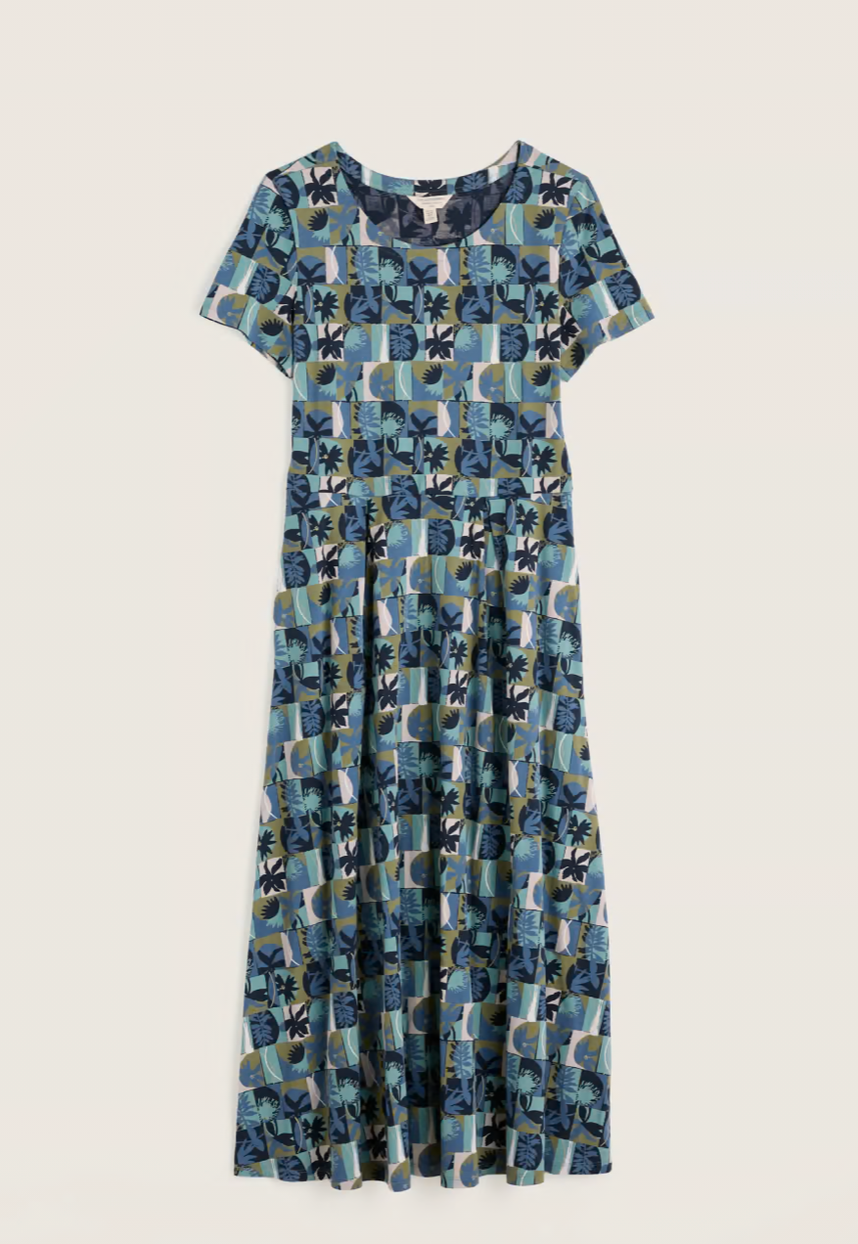 Veronica Dress-Floral Splice Sardine